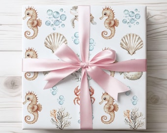 Ocean-Themed Wrapping Paper: Nautical Gift Wrap, 90gsm Fine Art Paper