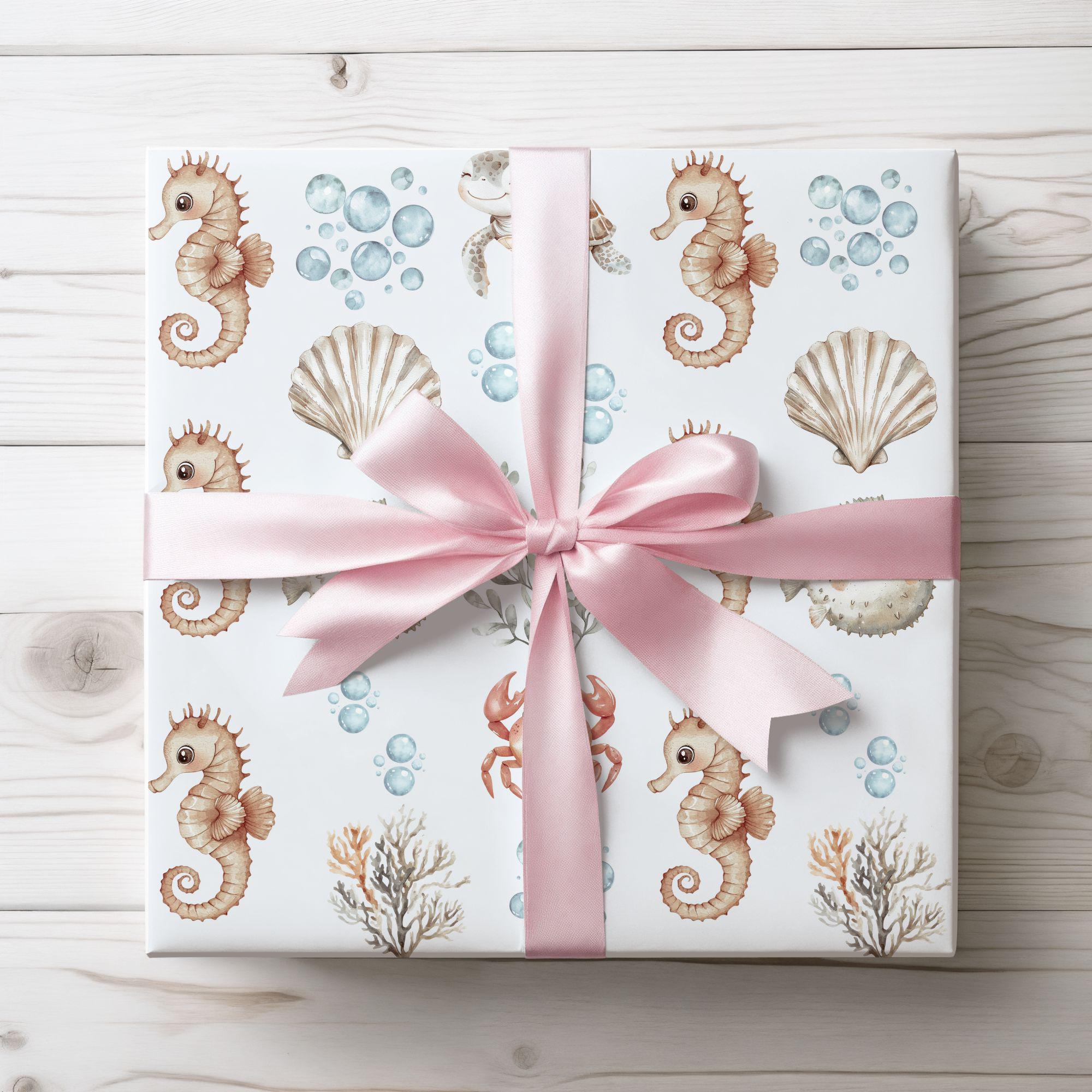 Ocean Wrapped Box Ocean-themed Wrapping Paper: Nautical Gift Wrap, 90gsm Fine Art Paper ...