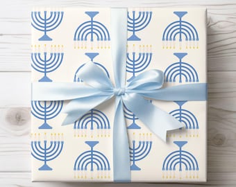 Menora Geschenkpapier, Chanukah Geschenkpapier, Jüdische Feiertagsdekoration