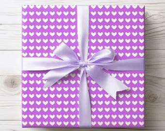 Purple Heart Wrapping Paper: Whimsical Gift Wrap