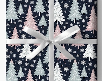 Inpakpapier feestelijke bomen, cadeauverpakking voor de feestdagen, kerstdecoratie