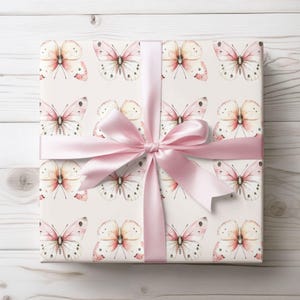 Butterfly Wrapping Papers, Pink Gift Wrap, Butterfly Gift Wrap, Pink Butterflies, Wrapping Paper Roll, Butterfly Decor