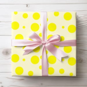 Yellow Polka Dot Gift Wrap: Festive Party Wrapping Paper