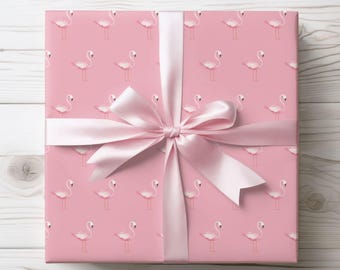 Pink Flamingo Wrapping Paper: Tropical Gift Wrap, Party Decor