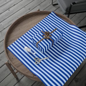 Blue Striped Wrapping Paper: 90gsm Fine Art Paper image 8