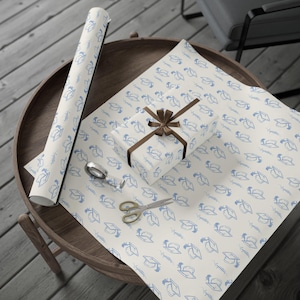 Graduation Gift Wrap, Congrats Mortarboard, Off White and Blue image 4