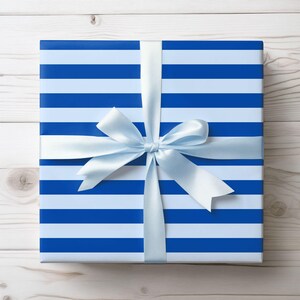 Blue Striped Wrapping Paper: 90gsm Fine Art Paper