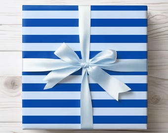 Blue Striped Wrapping Paper: 90gsm Fine Art Paper