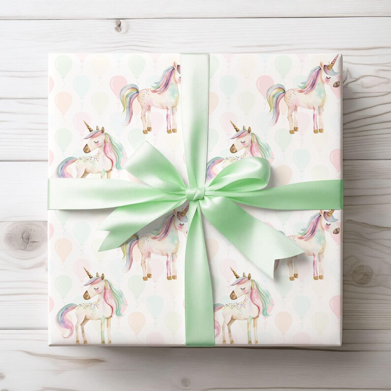 Magical Unicorn Gift Wrap image 1