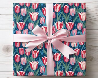 Lebendiges Tulpenblumengeschenkpapier