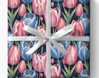 Lebendiges Tulpenblumengeschenkpapier