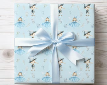 Fairy Tale Pinocchio Wrapping Paper: Magical Birthday Gift Wrap