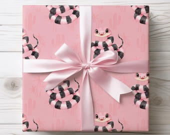 Sassy Serpentina, Pink Desert Snake Wrapping Paper