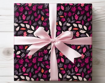 Colorful Pink Leaf Wrapping Paper