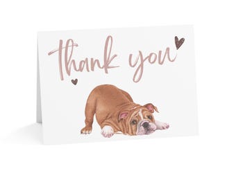 Bulldog Puppy Thank You Cards: Pet Sitter or Veterinarian