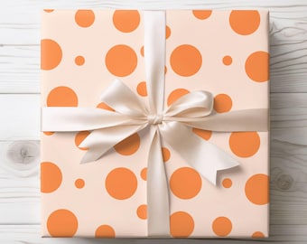 Orange Polka Dot Wrapping Paper: Fun Birthday Gift Wrap