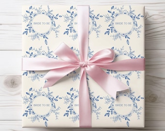 Bride to Be Wrapping Paper, Floral Wedding Gift Wrap