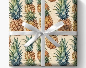 Nostalgiczny papier pakowy ze wzorem ananasa