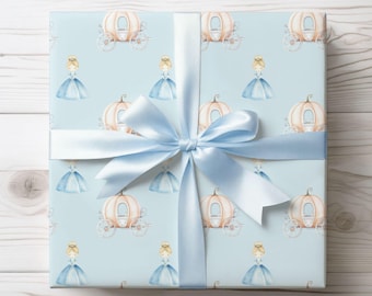 Cinderella Pumpkin Coach Wrapping Paper: Fairytale Gift Wrap
