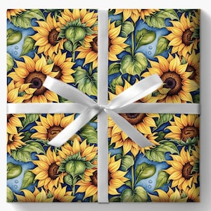 Vibrant Sunflower Patterned Wrapping Papers