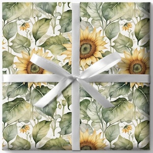 Cheerful Sunflower Patterned Gift Wrap