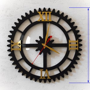 Wooden Gear Wall Clock. Steampunk Wall Decor. Steampunk Wall Clock.