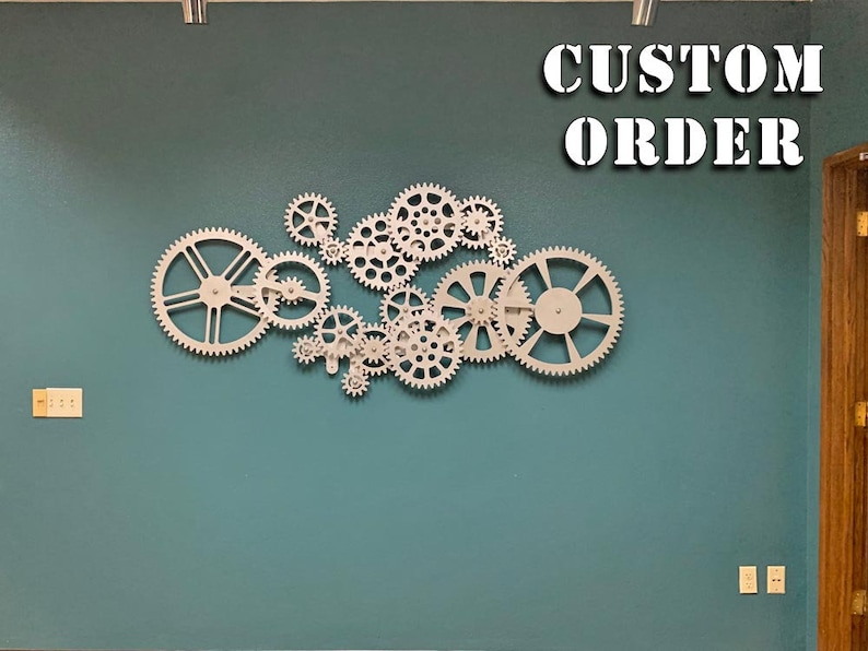 Selfrotating Gears Wall Decor. Wall Art. Mechanical Etsy UK