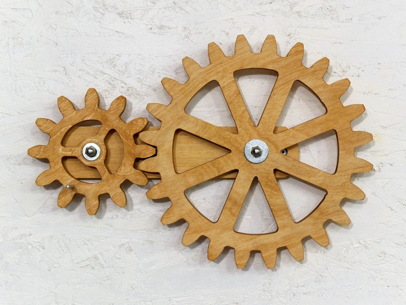Mechanical Wall Art Kinetic Decor Rotating Wooden
