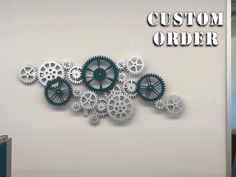 Gears Wall Decor Self-Rotating. Kinetic Wall Art. Mechanical | Etsy
