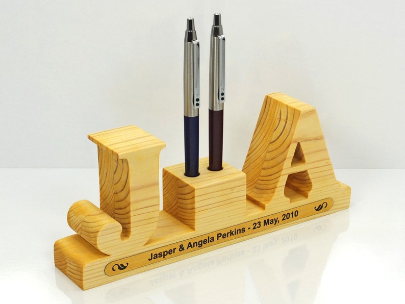 Wedding Pen Holder. Personalized With 2 Letters initials for Etsy