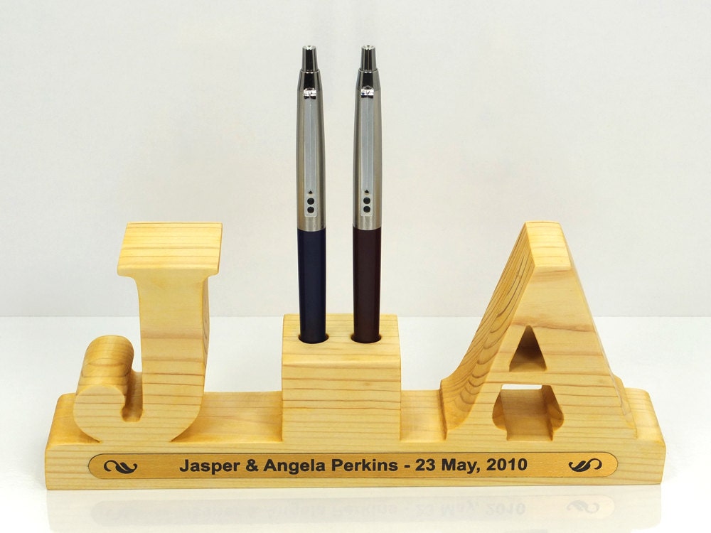 Wedding Pen Holder. Personalized With 2 Letters initials for Etsy
