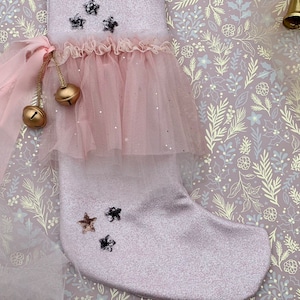 Shimmer Pink Whimsical Christmas stocking