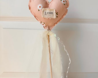 Shabby  heart wands