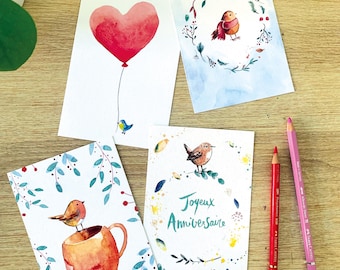 Set of postcards - set of cards - illustrations