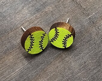 Bergen Stud | Softball Earrings | Sports Earrings | Sports Jewelry | Athletic Earrings | Sports Fan Jewelry | Dangle