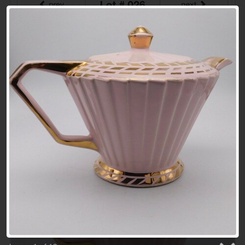 Vintage Sadler Teapot Pink W/gold Trim England No.2110 Etsy