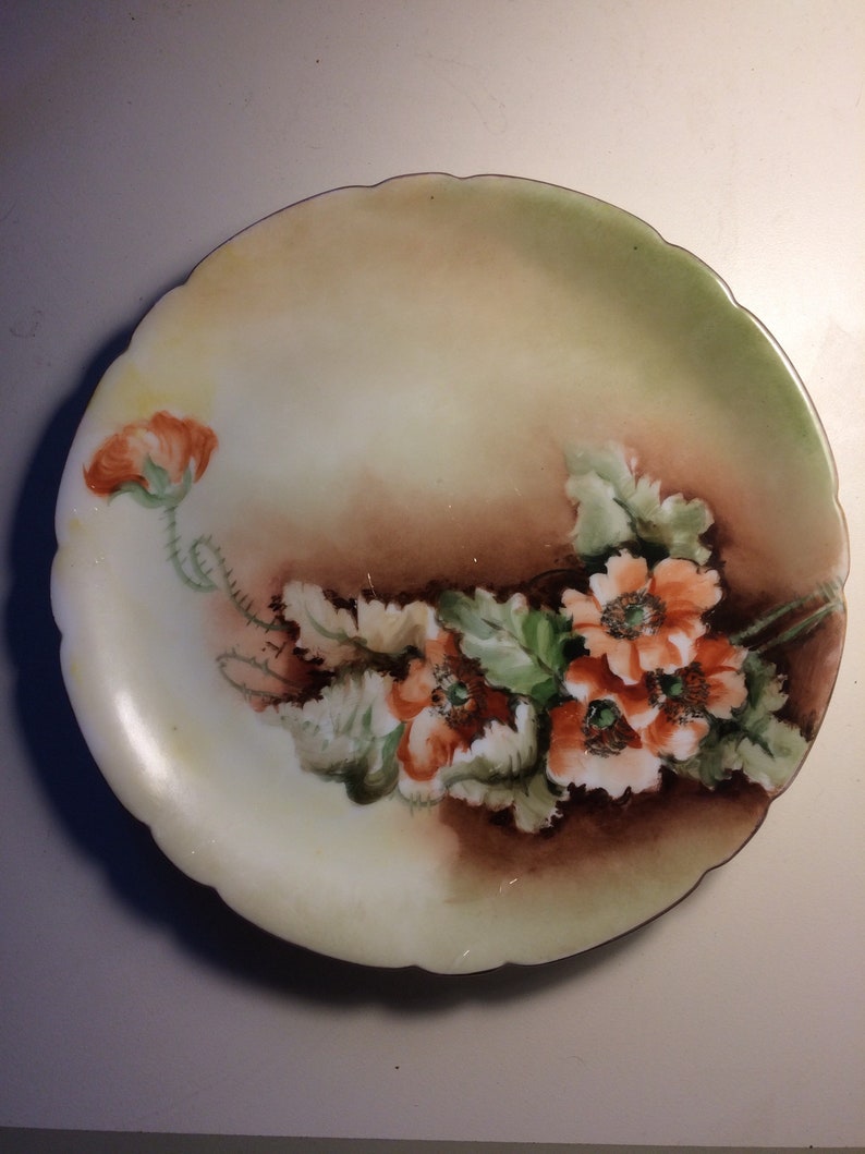 Jean Pouyat Limoges France Hand Painted Plate JPL Stamped Plate c1891-1932