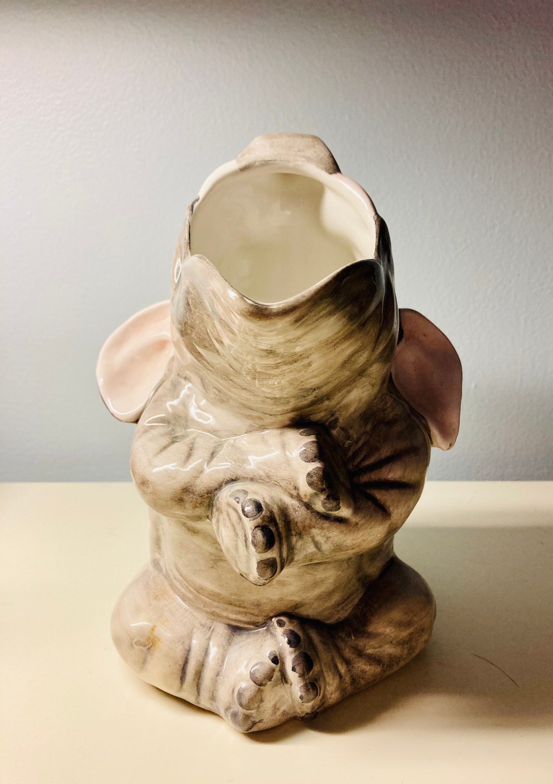 Majolica Elephant Pitcher Vintage Italian Pottery San Marco Etsy