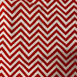 Small Red/White Chevron Cotton Woven Fabric by Robert Kaufman