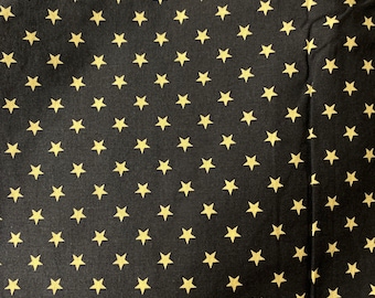 White Stars on Navy Cotton Fabric
