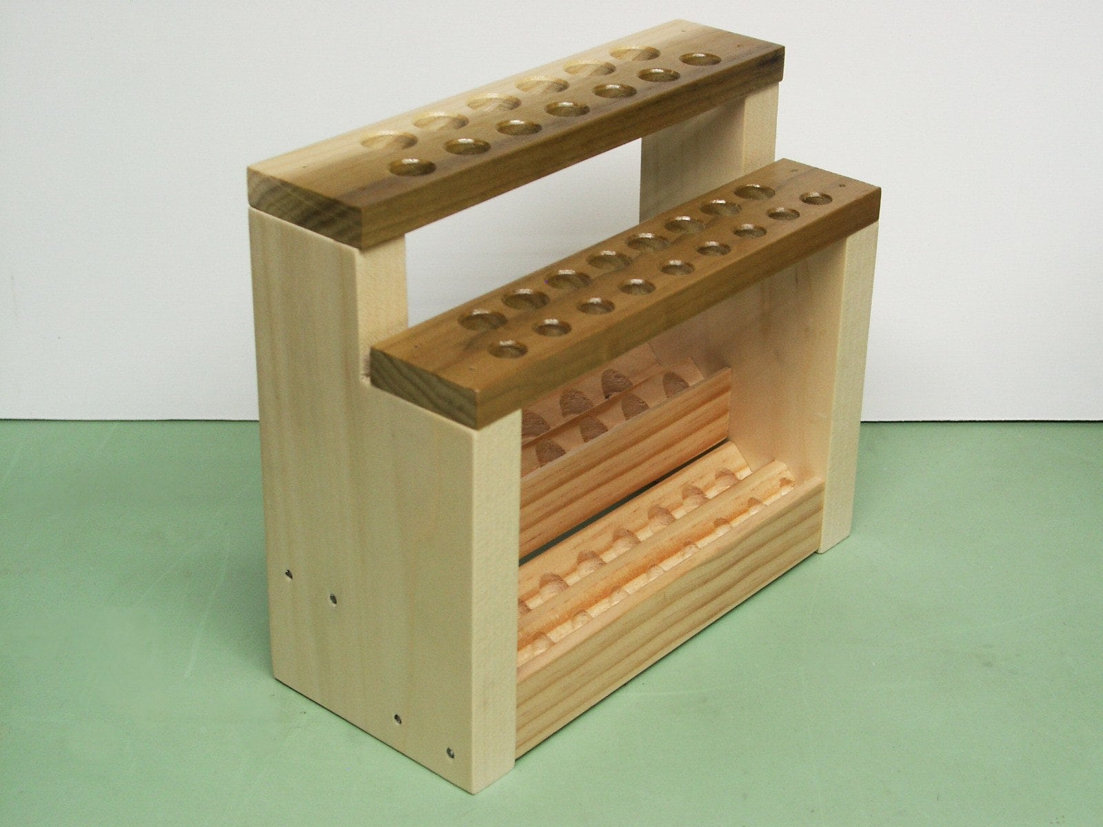 Wooden Paint Brush Holder Paintbrush Stand Wood Brush Caddy Etsy