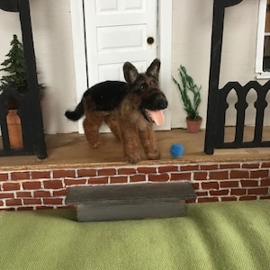 German Shepherd Miniature - needle felted all handmade 1:12 German Shepherd dog Alsation