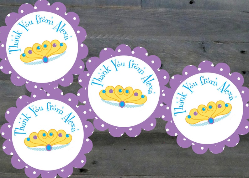 PRINCESS Favor Tags Princess Gift Tags Princess Thank You Tags Princess Party Favor Tags Princess Thank You Stickers