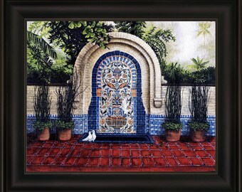 Spanish Fountain - Framed