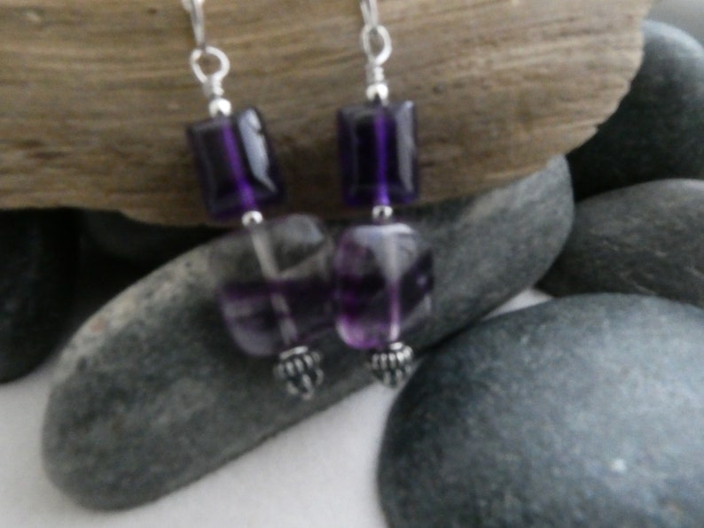 Amethyst and Fluorite Earrings