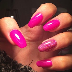 Luxury Shocking Pink Press-On  Nails Gel Press On Nail