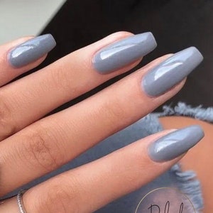 Luxury Gray Classic Press-On  Nails Gel Press On Nail Grey