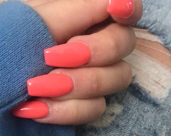 Luxury Summer Coral Press-On  Nails Gel Press On Nail