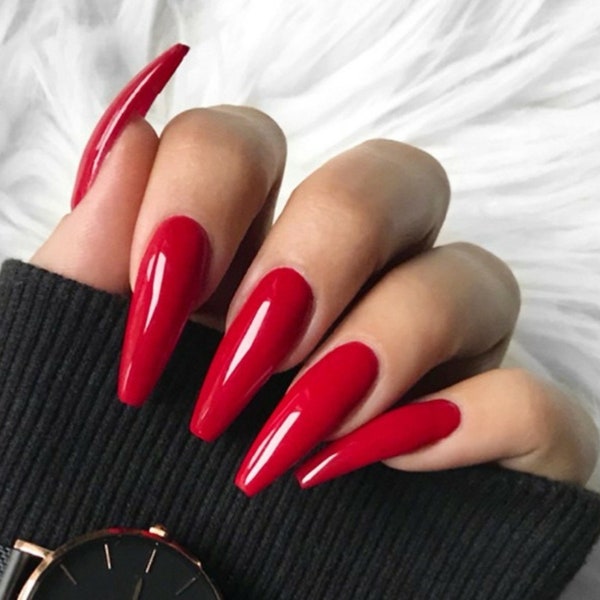 Luxury Red Classic Press-On  Nails Gel Press On Nail