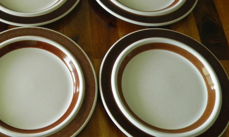 Arabia Finland Ulla Procope Anemone Pattern Rosemarin Plate--1970s--8 Diameter x 34 Deep--GREAT Condition Brown